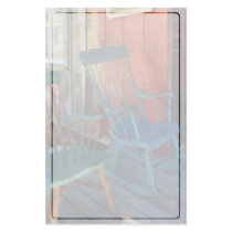Blue Chair Against Red Door Customized Stationery