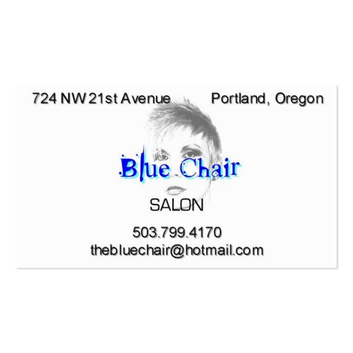 Blue Chair with headshot Business Card Template (front side)