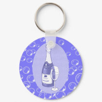 Blue Champagne Keychain