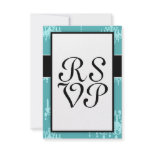 blue chandelier damask on blue aqua design invitations