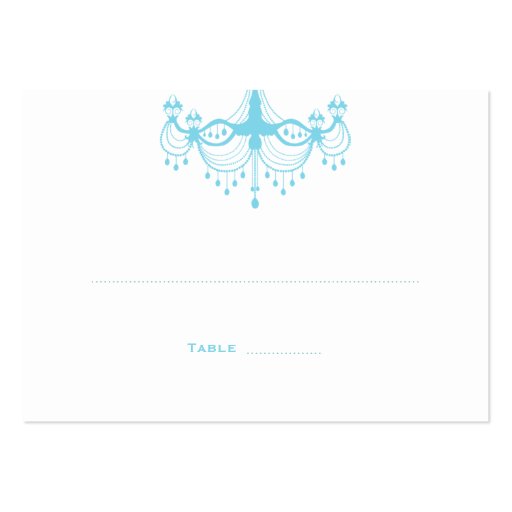 Blue Chandelier Place Cards Business Card (front side)