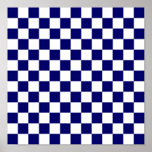 Blue Check Canvas Poster