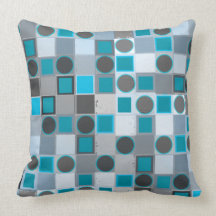 Blue Checker Polka Dots Pillow