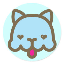 Blue Chee Round Stickers