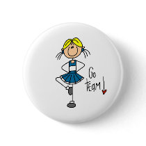 Blue Cheerleader buttons