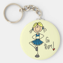 Blue Cheerleader Tshirts and Gifts Keychain