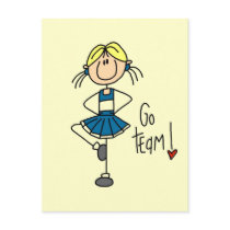 Blue Cheerleader Tshirts and Gifts postcards