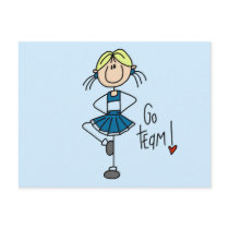 Blue Cheerleader Tshirts and Gifts postcards