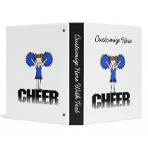 Blue Cheerleading T-shirts and Gifts 3 Ring Binder