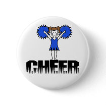 Blue Cheerleading T-shirts and Gifts buttons