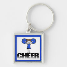 Blue Cheerleading T-shirts and Gifts Key Chains