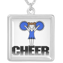 Blue Cheerleading T-shirts and Gifts Necklaces