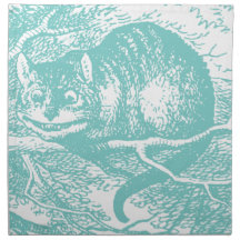 Blue Cheshire Cat Printed Napkin