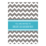 Blue Chevron 16th Birthday Party Invitations