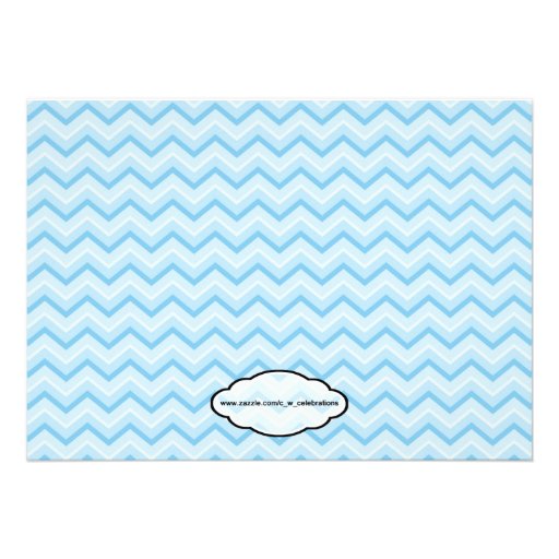 Blue Chevron Birthday Invitation