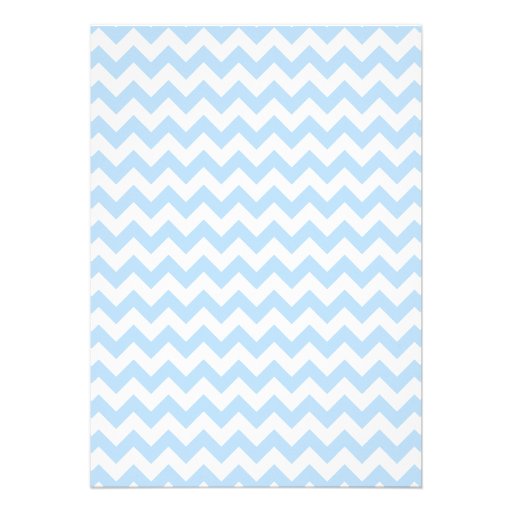 Blue Chevron Custom Baptism Invitation