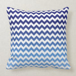Blue Chevron Ombre Throw Pillow