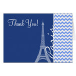 Blue Chevron; Paris Card