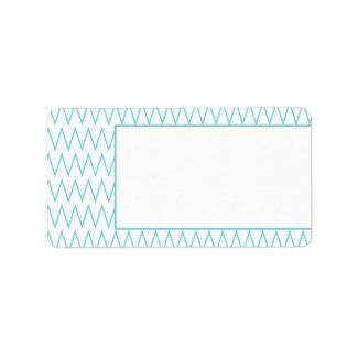 Blue Chevron Pattern Blank Address Labels label