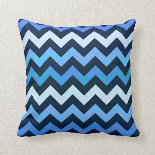Blue Chevron Pattern Throw Pillow Zazzle