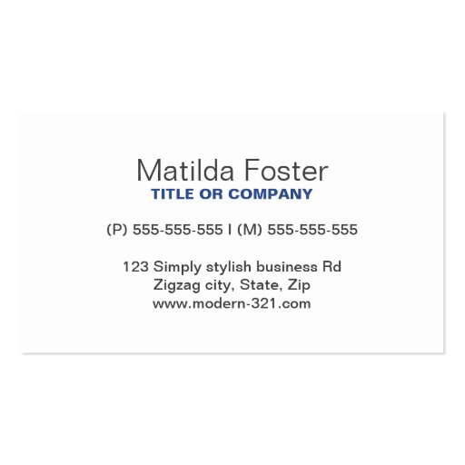 Blue chevron zigzag pattern contemporary personal business card templates (back side)