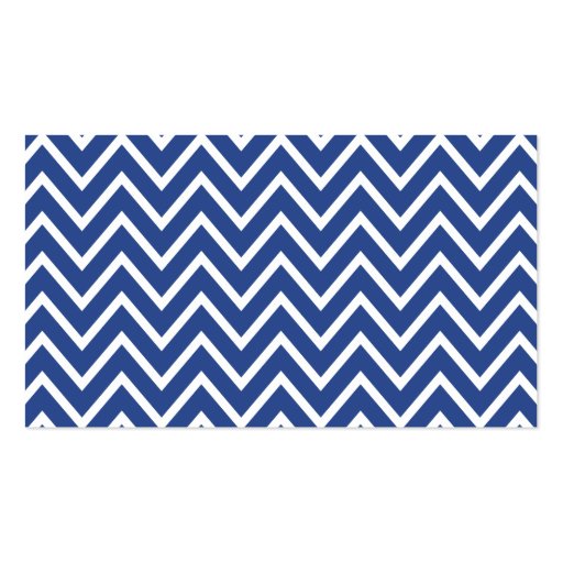 Blue chevron zigzag pattern contemporary personal business card templates (front side)