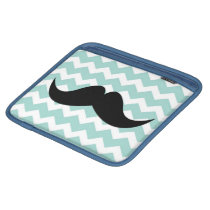 Blue chevron zigzag pattern cute chic mustache ipad sleeves