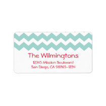 Blue chevron zigzag pattern return address labels