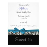 blue chic Sweet Sixteen party Invitation invitations