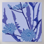 blue chicory print