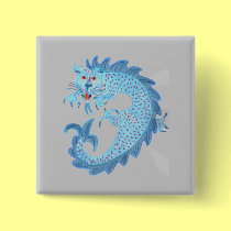 Blue Chinese Dragon buttons