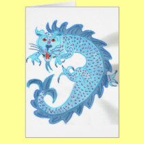 Blue Chinese Dragon cards