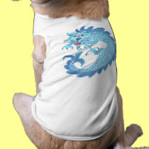 Blue Chinese Dragon pet clothing