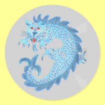 Blue Chinese Dragon stickers