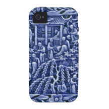 blue chinese teahouse landscape iPhone 4/4S cover