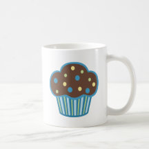 Blue Chocolate Cupcake Coffee Mugs