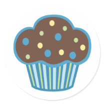 Blue Chocolate Cupcake stickers