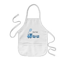 Blue Choo Choo Train Apron