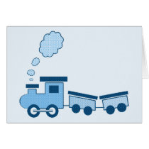 Blue Choo Choo Train Cards