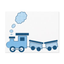 Blue Choo Choo Train Postcards