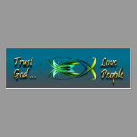 Blue Christian Fish Profile Card business cards