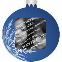 Blue Christmas Ball Frame Photo Cut Out