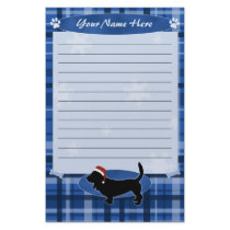 Blue Christmas Basset Hound Stationery
