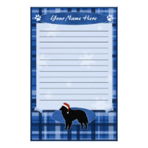 Blue Christmas Belgian Sheepdog Stationery