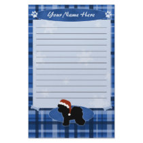 Blue Christmas Bichon Frise Stationery