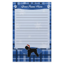 Blue Christmas Black Russian Terrier Stationery by MenagerieMayhem Blue Christmas Black Russian Terrier Stationery