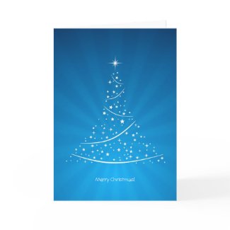 Blue Christmas card card