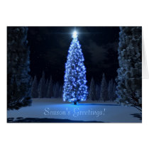 blue christmas, holiday, christmas tree, Kort med brugerdefineret grafisk design