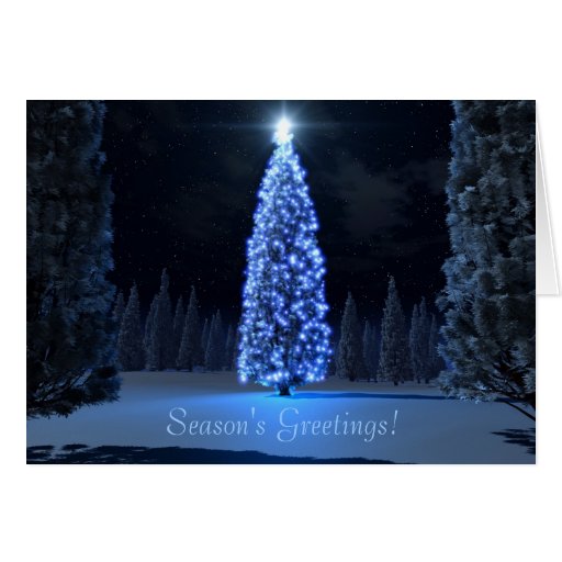 Blue Christmas Card