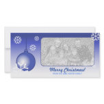 Blue Christmas Decorative Ball Photo Card Template